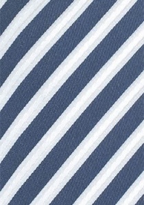 Cravate bleu foncé à rayures blanches