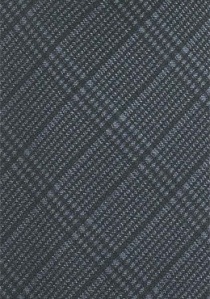 Cravate gris anthracite motif écossais