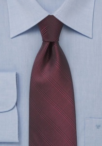 Cravate rouge bordeaux motif écossais