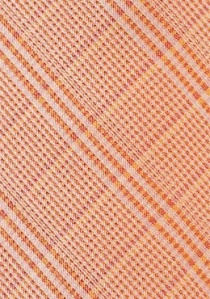 Cravate abricot motif écossais