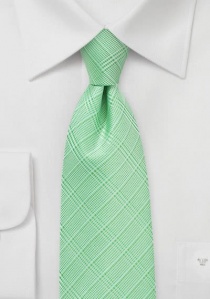 Cravate stylée à carreaux de ligne vert pâle