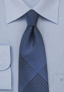 Cravate bleu foncé losange