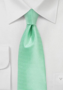 Cravate vert clair imprimé géométrique