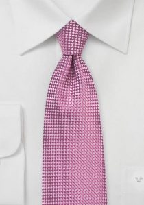 Cravate rose fuschia imprimé géométrique