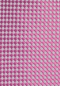 Cravate rose fuschia imprimé géométrique