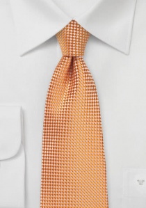 Cravate orange cuivré imprimé géométrique