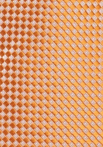 Cravate orange cuivré imprimé géométrique