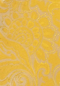 Cravate jaune doré imprimé fleuri