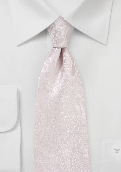 Cravate rose pâle imprimé fleuri