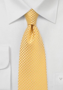 Cravate jaune curry à motif géométrique