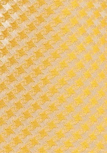 Cravate jaune curry à motif géométrique
