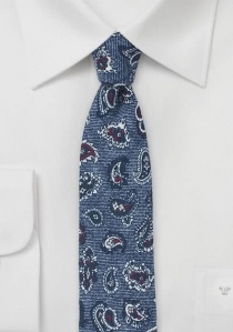 Cravate bleu ultramarin motif Paisley