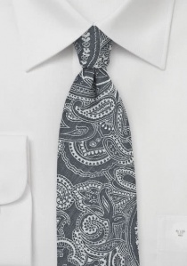 Cravate d'affaires à motif Paisley anthracite