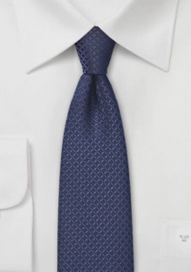 Cravate étroite bleu marine structurée
