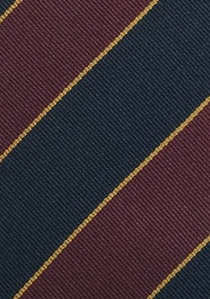 Cravate rayée clip régimentaire rouge moyen bleu