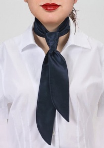 Cravate femme bleu marine unie