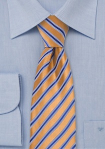 Cravate étroite à rayures cuivrées