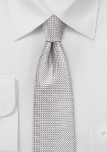 Cravate étroite beige gris quadrillée finement