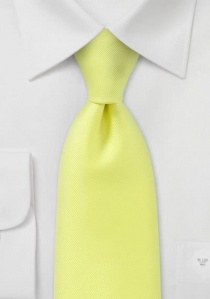 Cravate finement quadrillée jaune citron