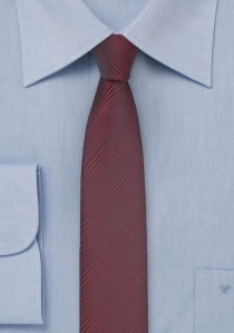 Cravate étroite rouge bordeaux motif écossais