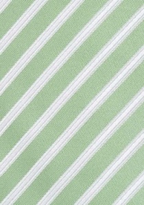 Cravate à clipser rayée vert poussiéreux blanc