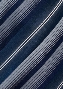 Cravate clip bleu nuit rayures fines gris clair