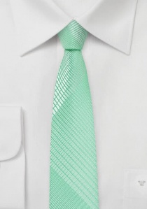 Cravate étroite vert d'eau losange