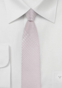 Cravate étroite rose dragée losange