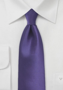 Cravate unie quadrillée aubergine