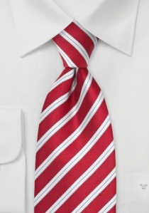 Cravate à clip rouge rayures italiennes