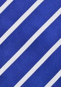 Cravate clip rayée en blanc et bleu Klein