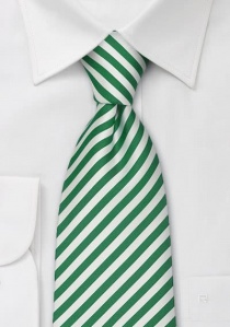 Cravate verte et crème à rayures