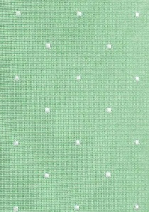 Cravate vert pâle points blancs