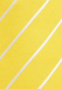 Cravate jaune rayée blanc