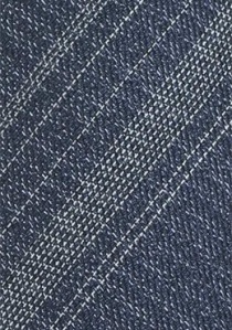 Cravate bleu foncé aspect mat rayures blanches