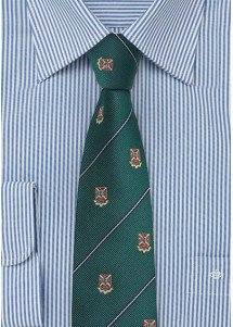 Cravate fine blason vert foncé