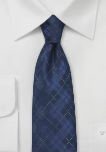 Cravate bleu marine à carreaux