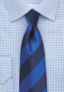 Cravate rayée bleu foncé bleu royal