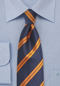 Krawatte Streifendessin dunkelblau orange