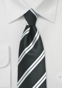 Cravate noire rayée blanc