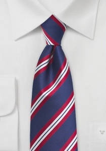 Cravate à rayures bleu blanc rouge