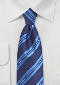 Cravate rayée bleu marine bleu ciel