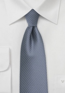 Cravate à fines lamelles gris argenté