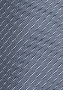 Cravate à fines lamelles gris argenté