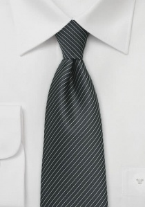 Cravate fines lamelles noir et gris