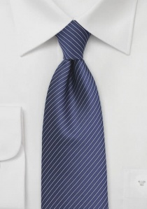 Cravate à fines lamelles bleu nuit