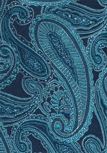 Cravate dessin cachemire bleu marine