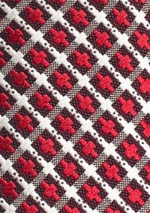 Cravate imprimé géométrique bleu rouge noir