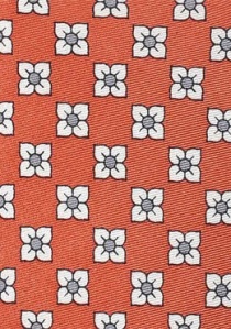 Cravate motif floral saumon