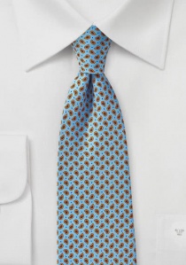 Cravate petit motif cachemire bleu clair